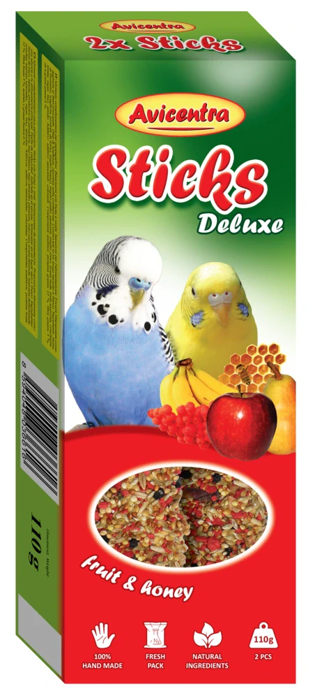 AVICENTRA - Tyčinky andulka - ovoce+med 2ks
