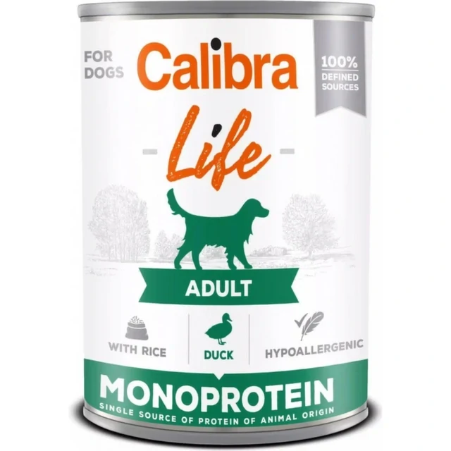 Calibra Dog Life konz.Adult Duck with rice 400g