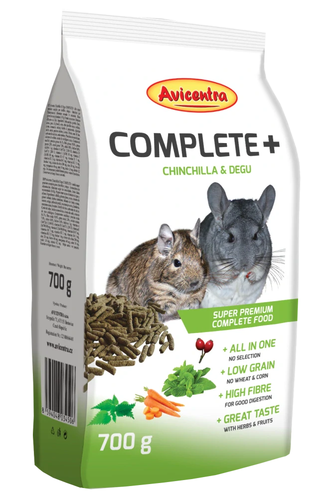 Avicentra COMPLETE+ činčila, osmák 700gr
