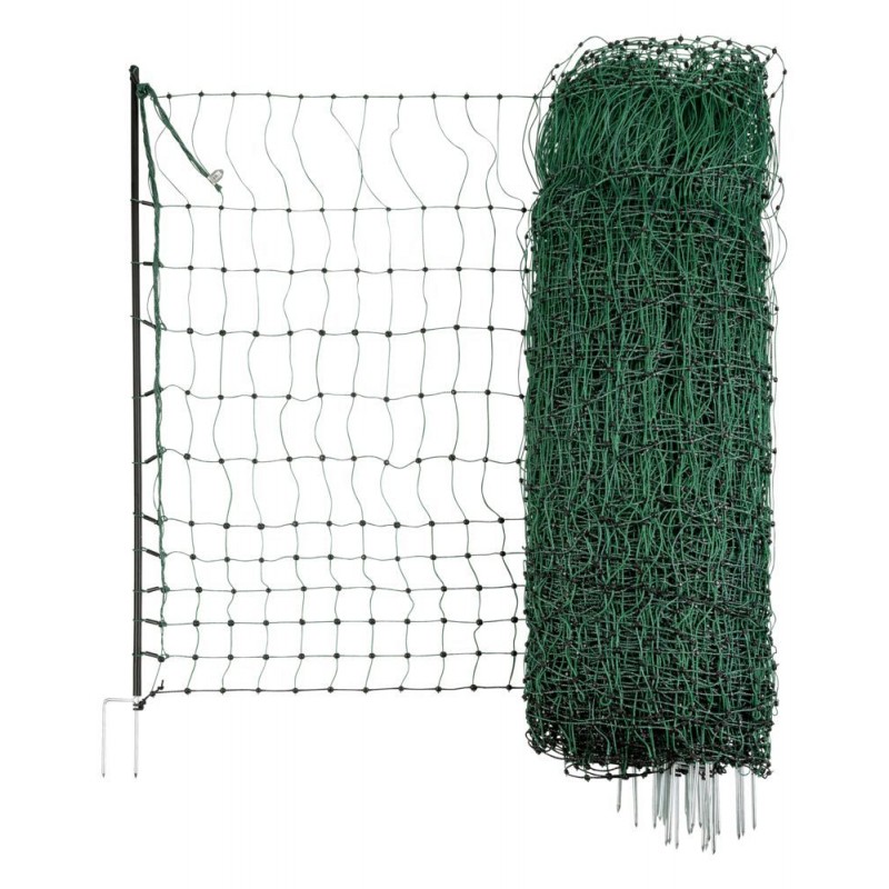 Síť vodivá pro drůbež 106 cm, 2 hroty, zelená, 15m
