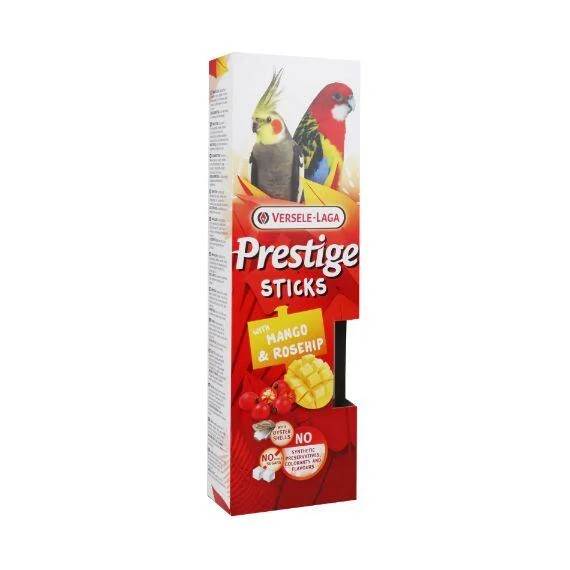 VERSELE-LAGA - Prestige Sticks - Tyčinky s příchutí mango a šípky pro střední papoušky