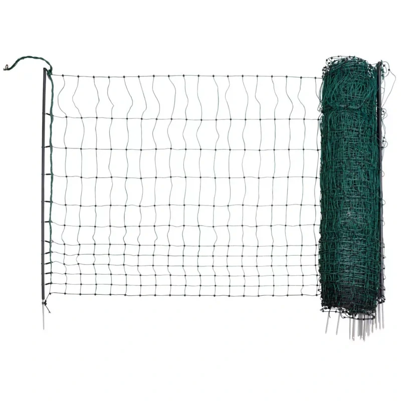 Síť premium vodivá pro drůbež 122 cm, 50 m, zelená, 1 hrot
