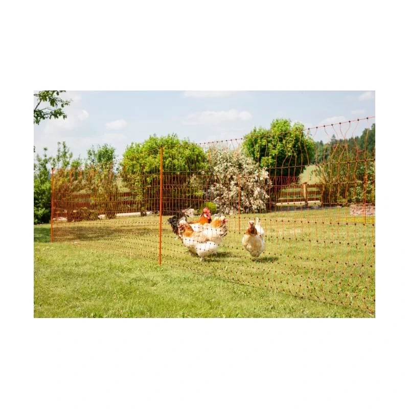 Síť vodivá pro drůbež 106 cm, 50 m, oranžová, 2 hroty