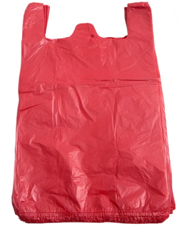 Taška HDPE silná - červená na 10 kg - 100 ks