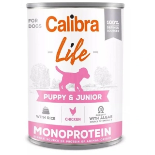 Calibra Dog Life konz.Puppy&Junior Chicken&rice 400g