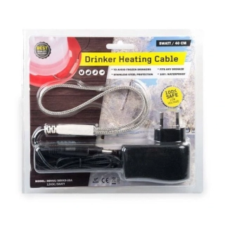 Výhřevný kabel napáječek pro drůbež 12V / 5W s adaptérem